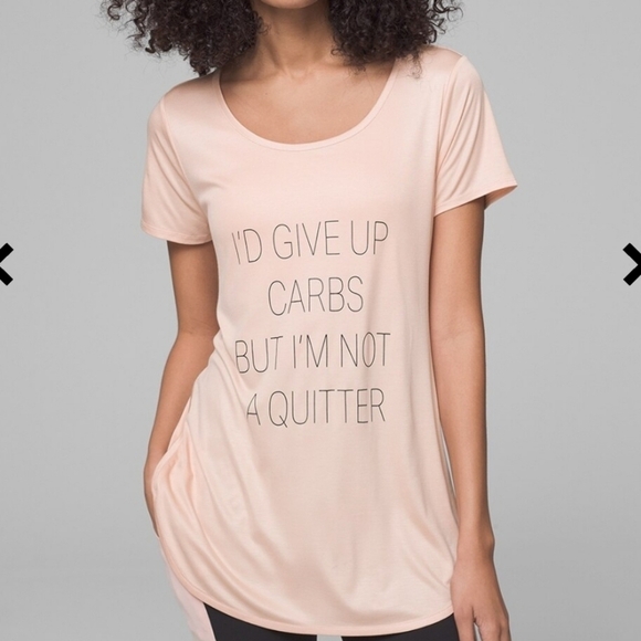 NWT Soma blush open back I'd give up carbs but I'm not a quitter tunic tshirt - Picture 1 of 7